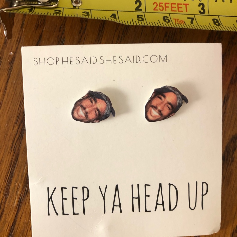 Tupac Unique Face Stud Earrings
